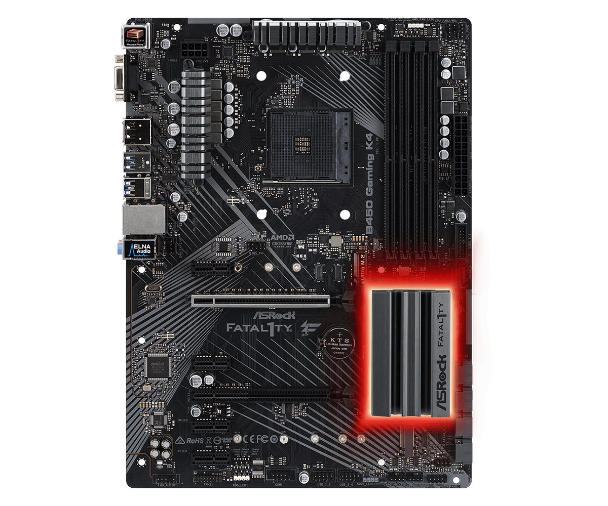 Asrock Fatal1ty B450 Gaming K4 Ryzen 3000 ASRock > Fatal1ty B450 Gaming K4
